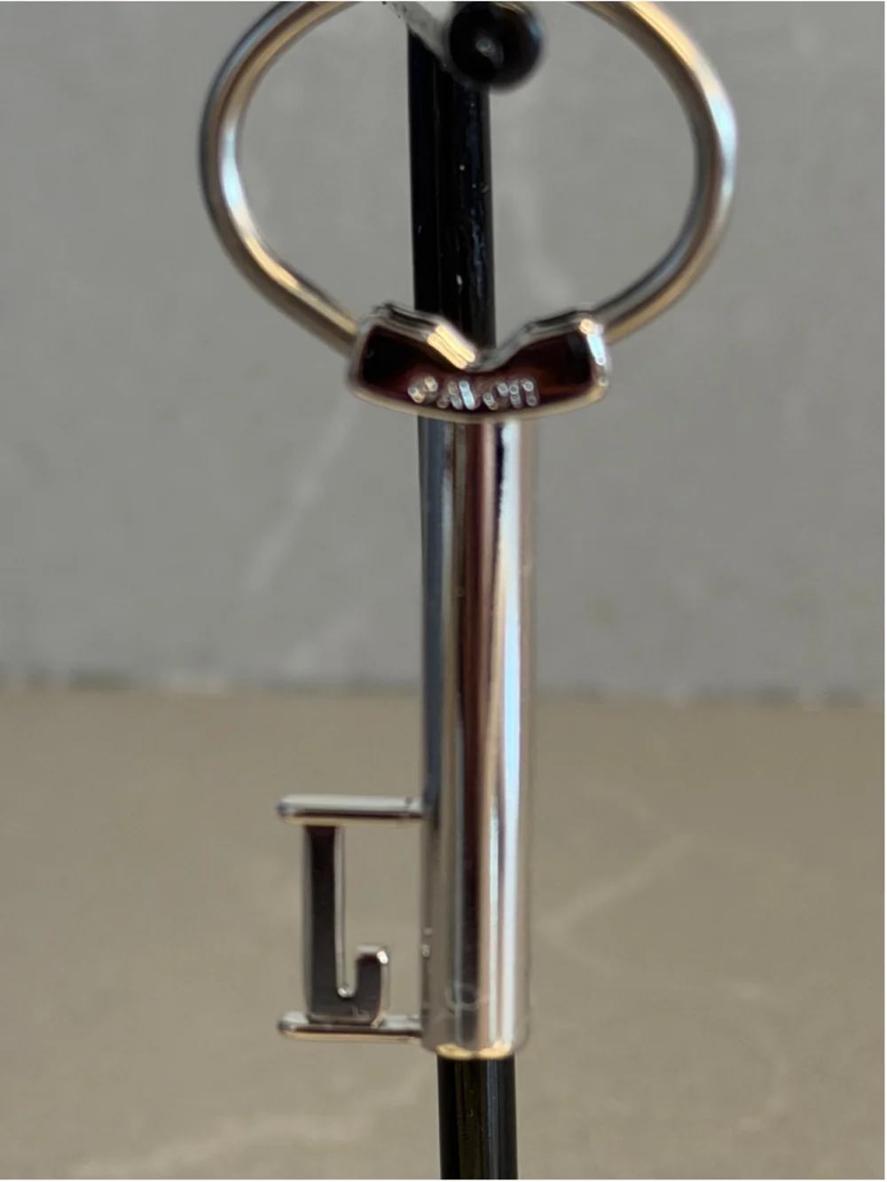 Vintage 1982 Avon Initial J Key Ring Silver Tone Skeleton Key NOS Original Box